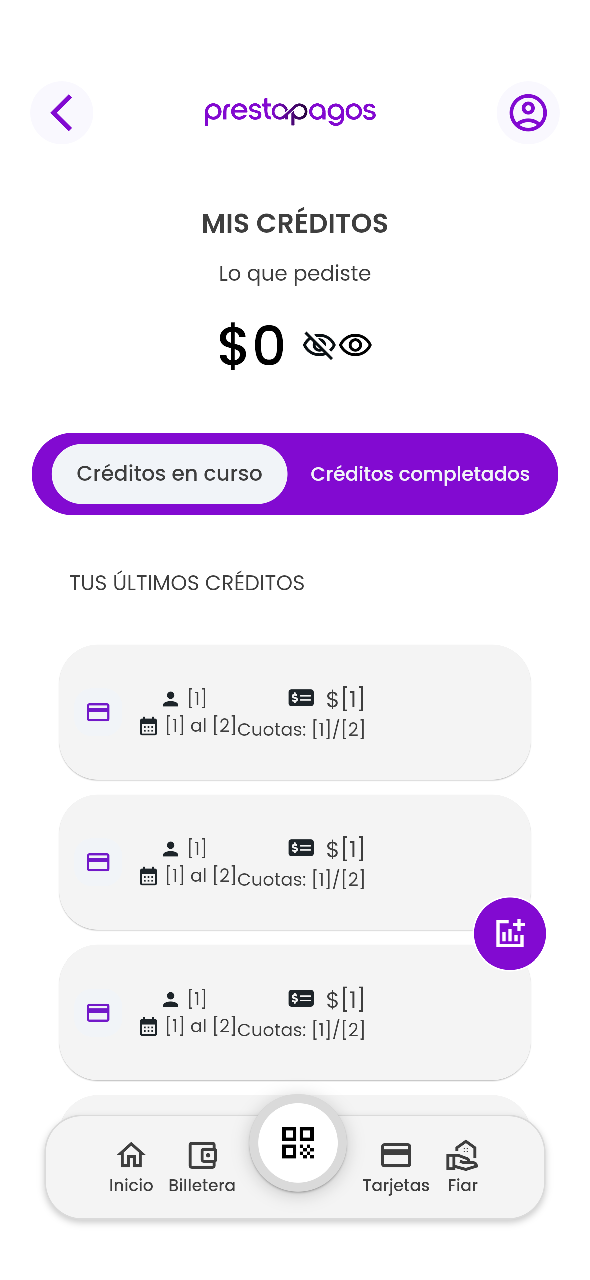 Billetera y creditos