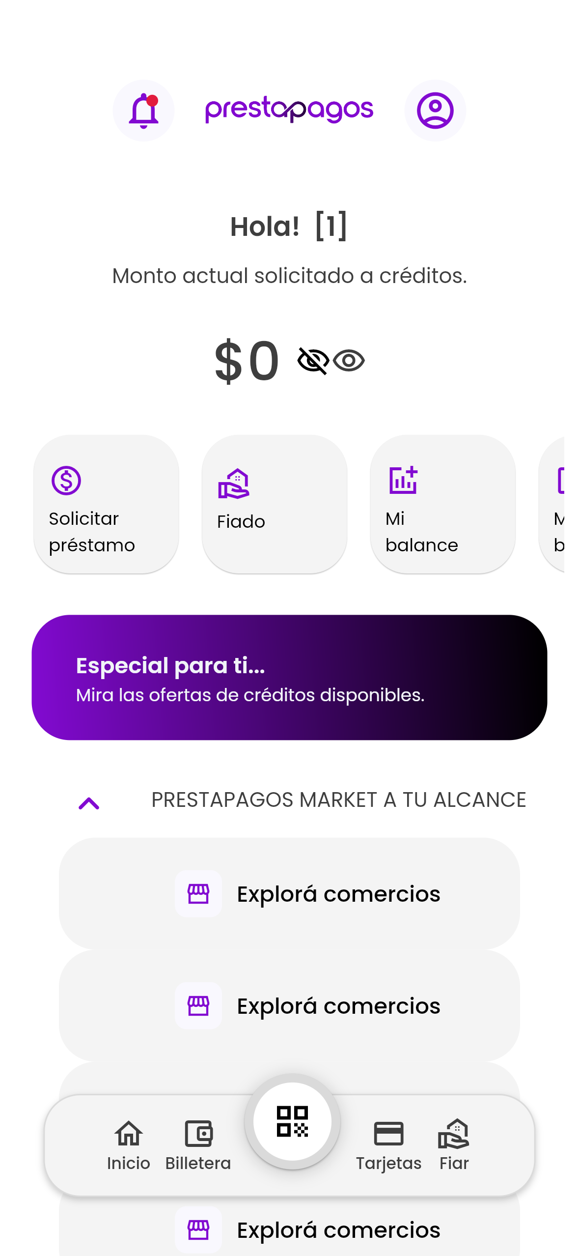 Home solicitante de PrestaPagos